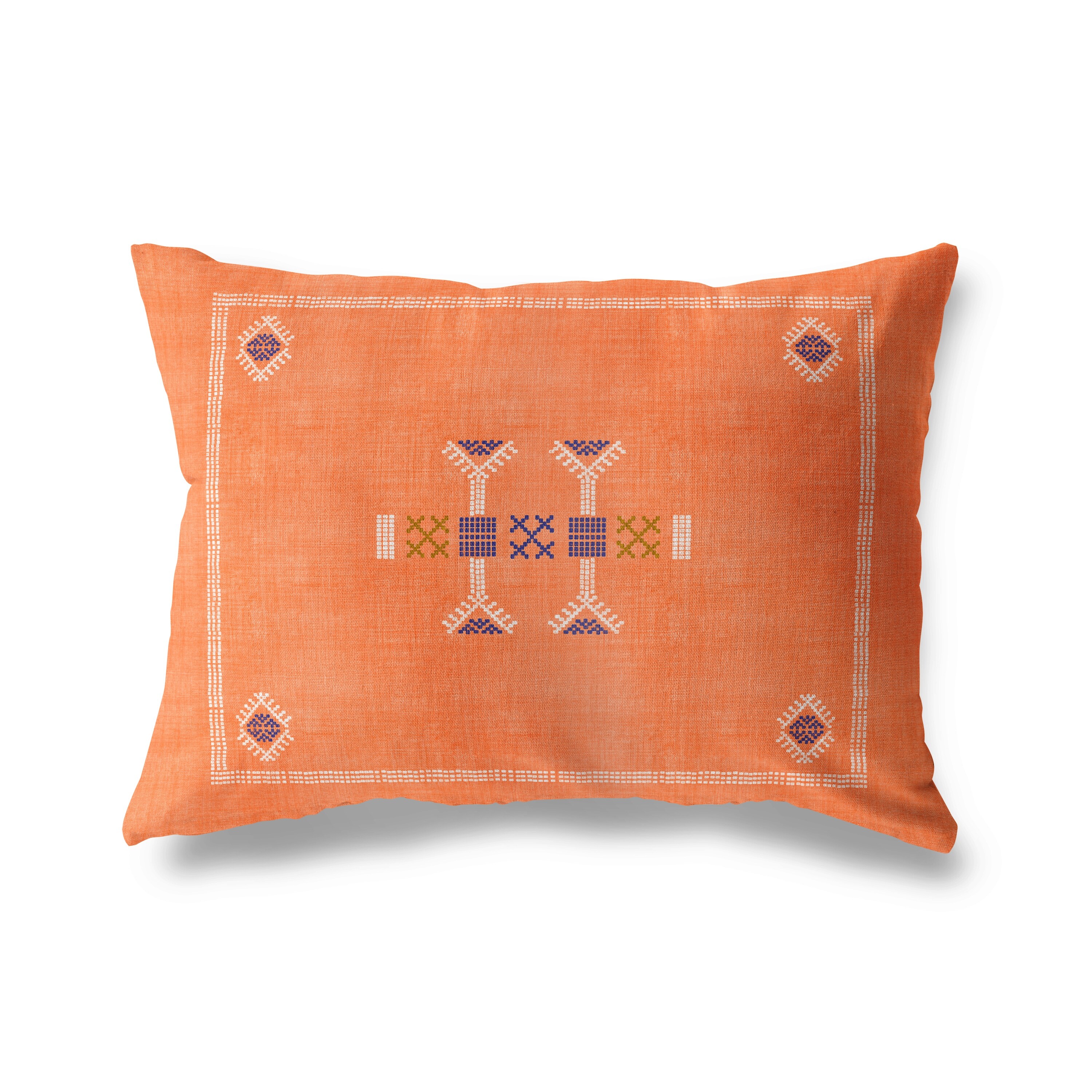 MOROCCAN KILIM ORANGE Indoor Outdoor Pillow By Becky Bailey On